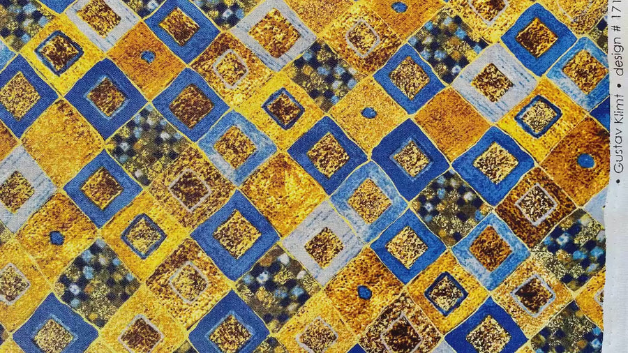 Gustav Klimt - Cobalt - Robert Kaufman - Quilting Cotton Fabric - G1220017
