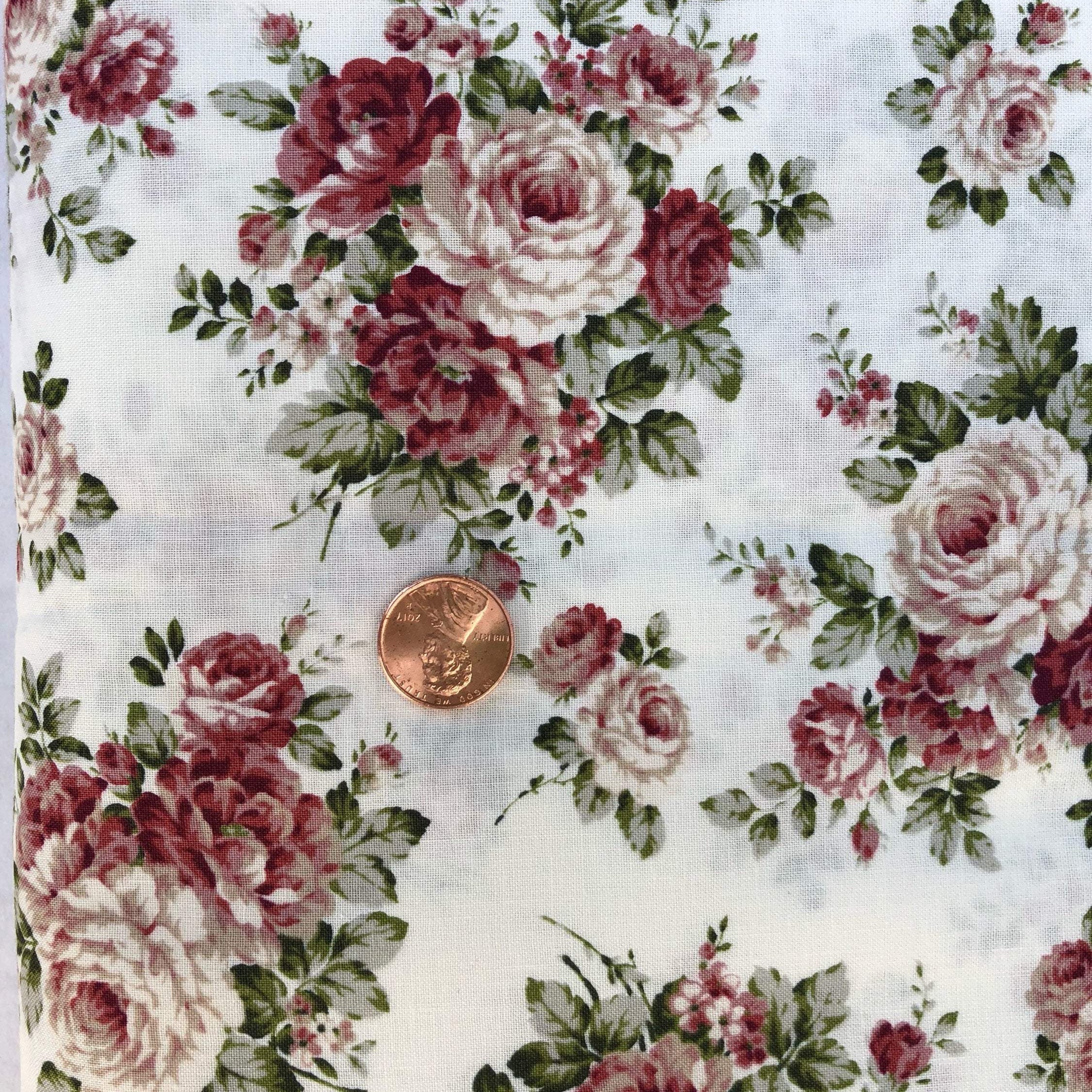 Shabby Chic Roses Fabric - Fabricanaus