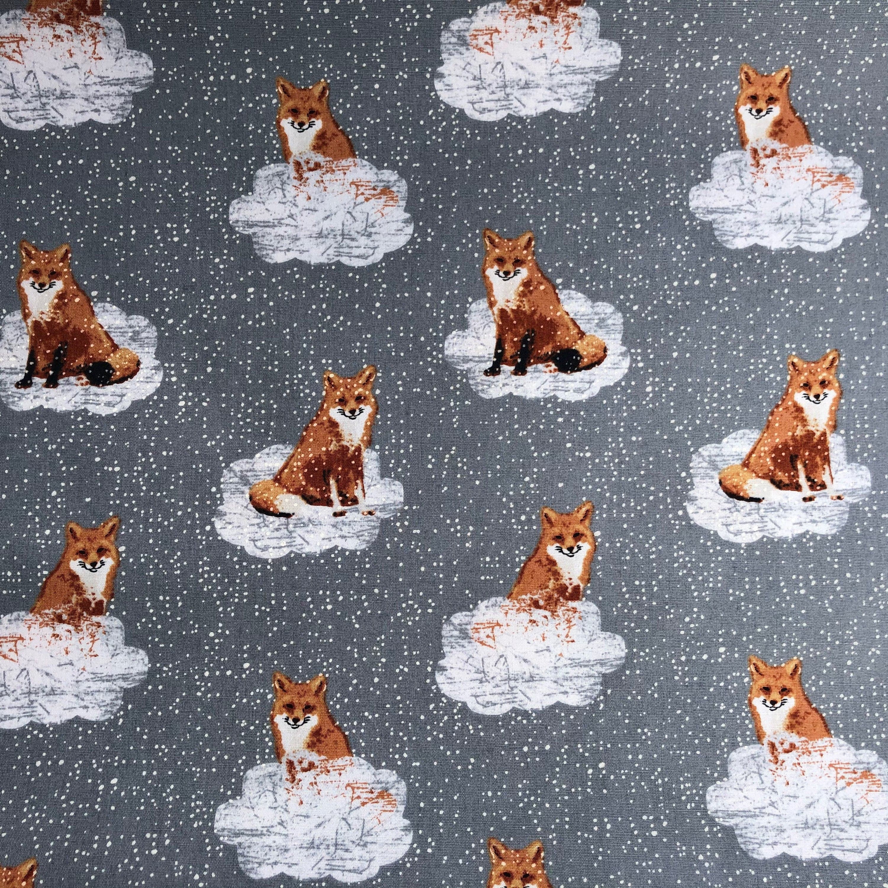 Foxnest Haze - Earthen - Katarina Roccella for Art Gallery Fabrics - Gray - Orange - White - Fox - quilting cotton fabric - EAR - 43956
