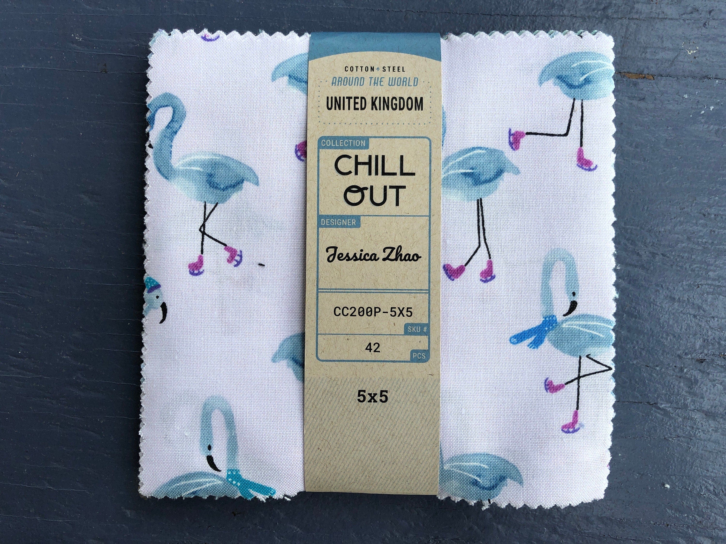 Chill Out - Around the World - United Kingdom - Jessica Zhao - Cotton + Steel - Blue - Purple - Pink - CC200P-5X5