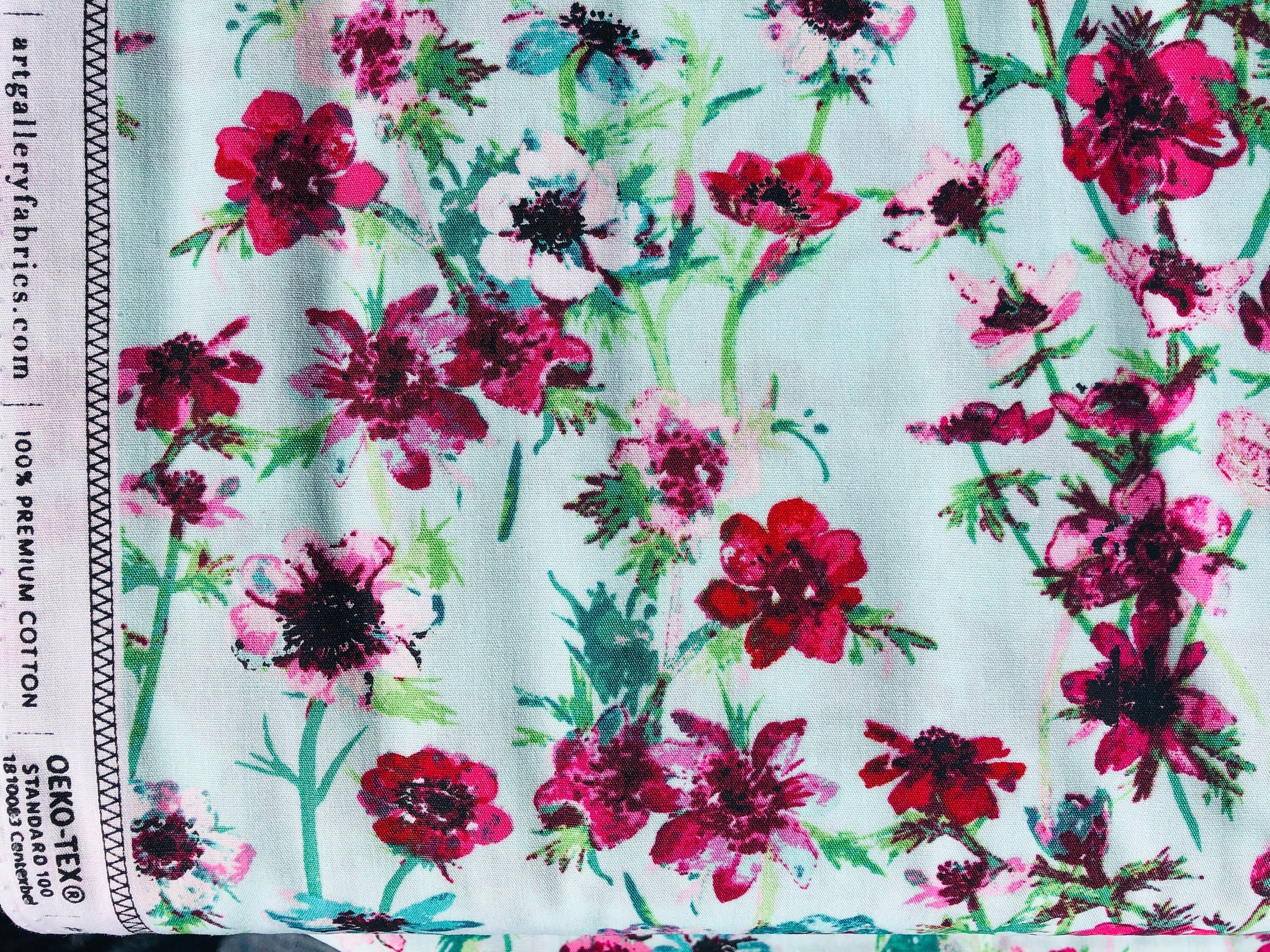 Anemone Study Morning - Aquarelle - Katarina Roccella for Art Gallery Fabrics - quilting cotton fabric - AQU-76752