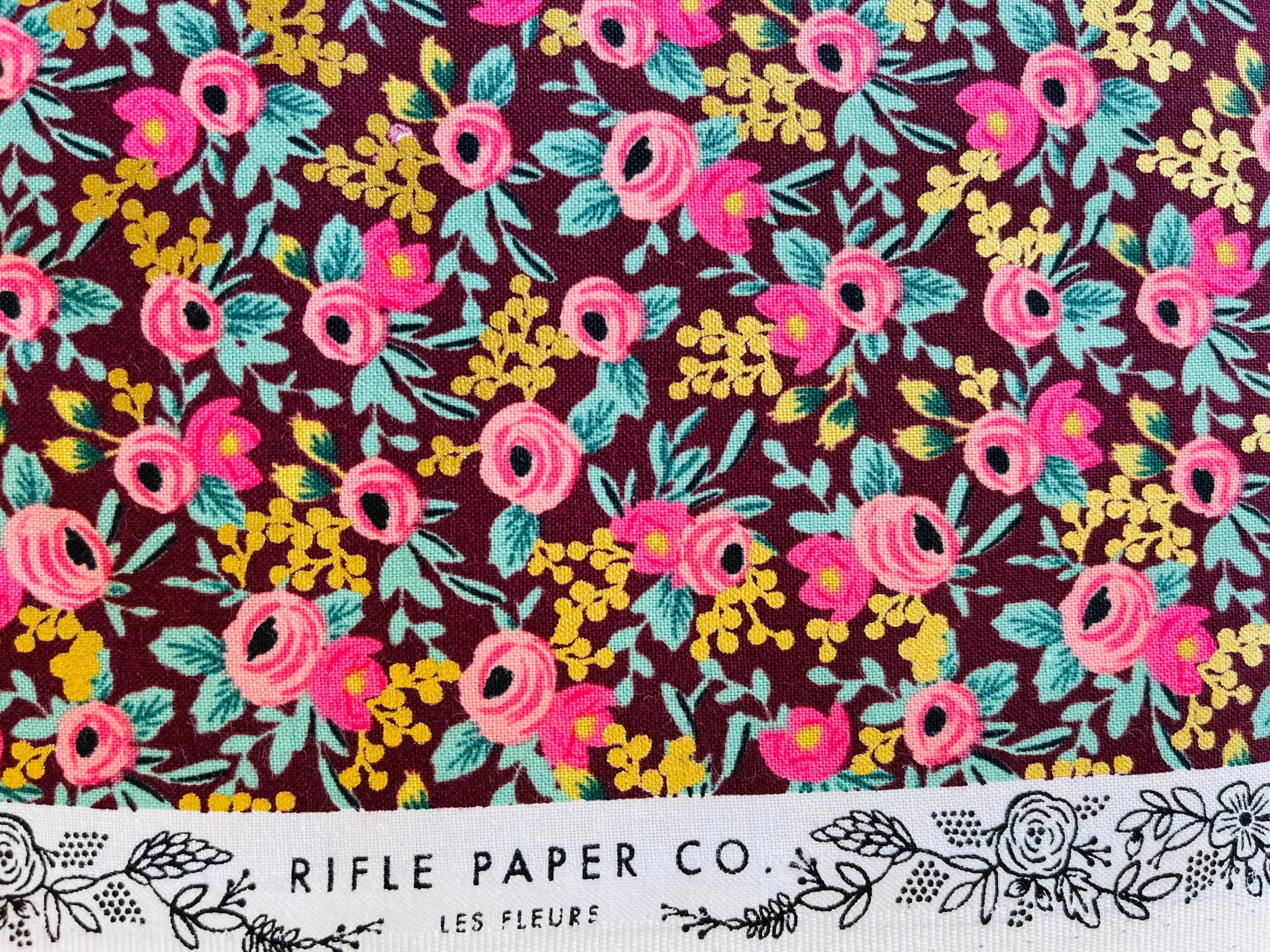 Garden Party Rosa - Burgundy Metallic Fabric - Rifle Paper Co - Cotton + Steel - Quilting Cotton - RP305-BU5M