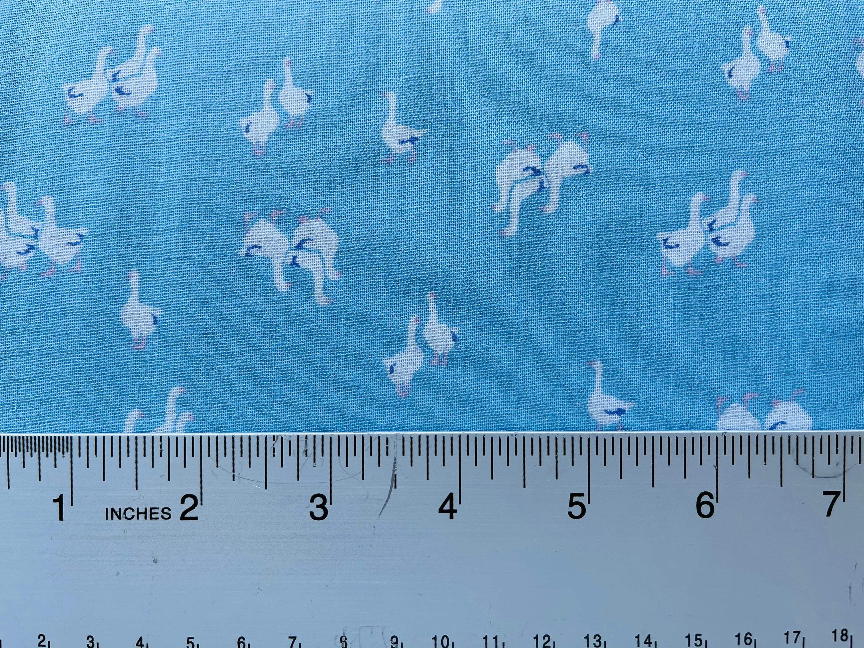 Hokka Japanese Textiles Double Gauze Cotton Blue Goose Fabric.