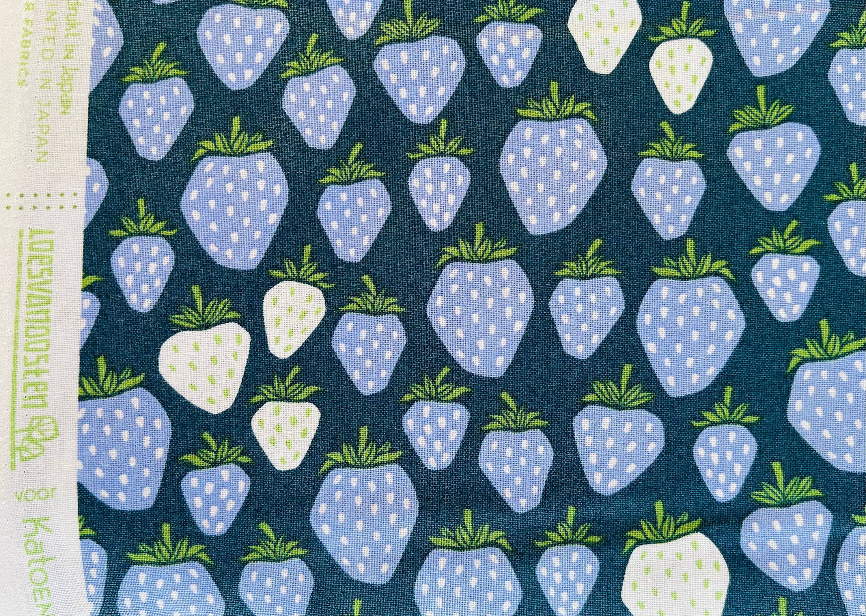 Under the Apple Tree - Queen of Berries - California Blue Fabric - Loes Van Oosten - Cotton + Steel  - Quilting Cotton - LV500-CB4