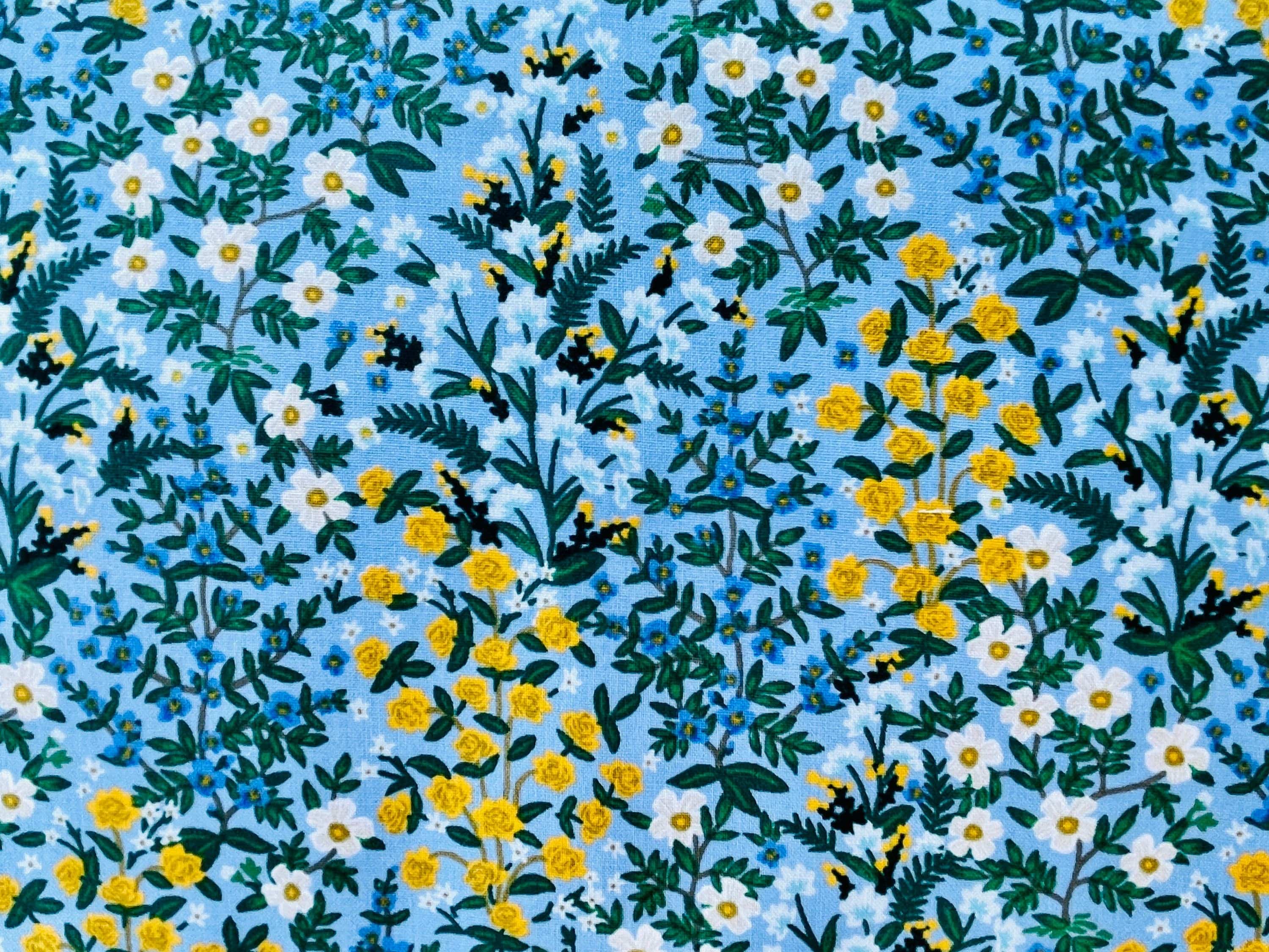 Camont - Wildwood Garden - Blue Fabric - Rifle Paper Co - Quilting Cotton Fabric - Cotton+ Steel - RP705-BL3