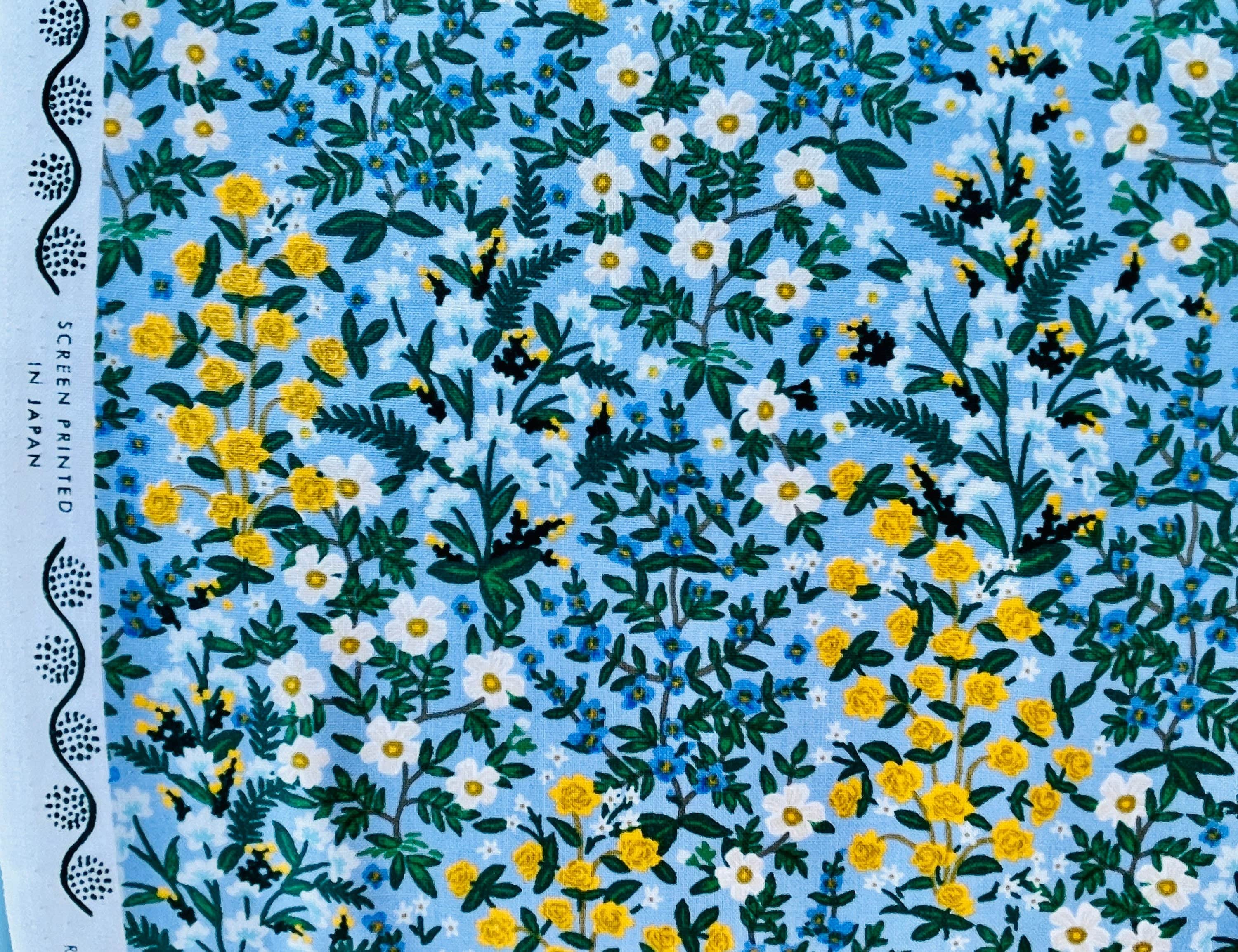 Camont - Wildwood Garden - Blue Canvas Fabric - Rifle Paper Co - Cotton+ Steel - RP705-BL6C