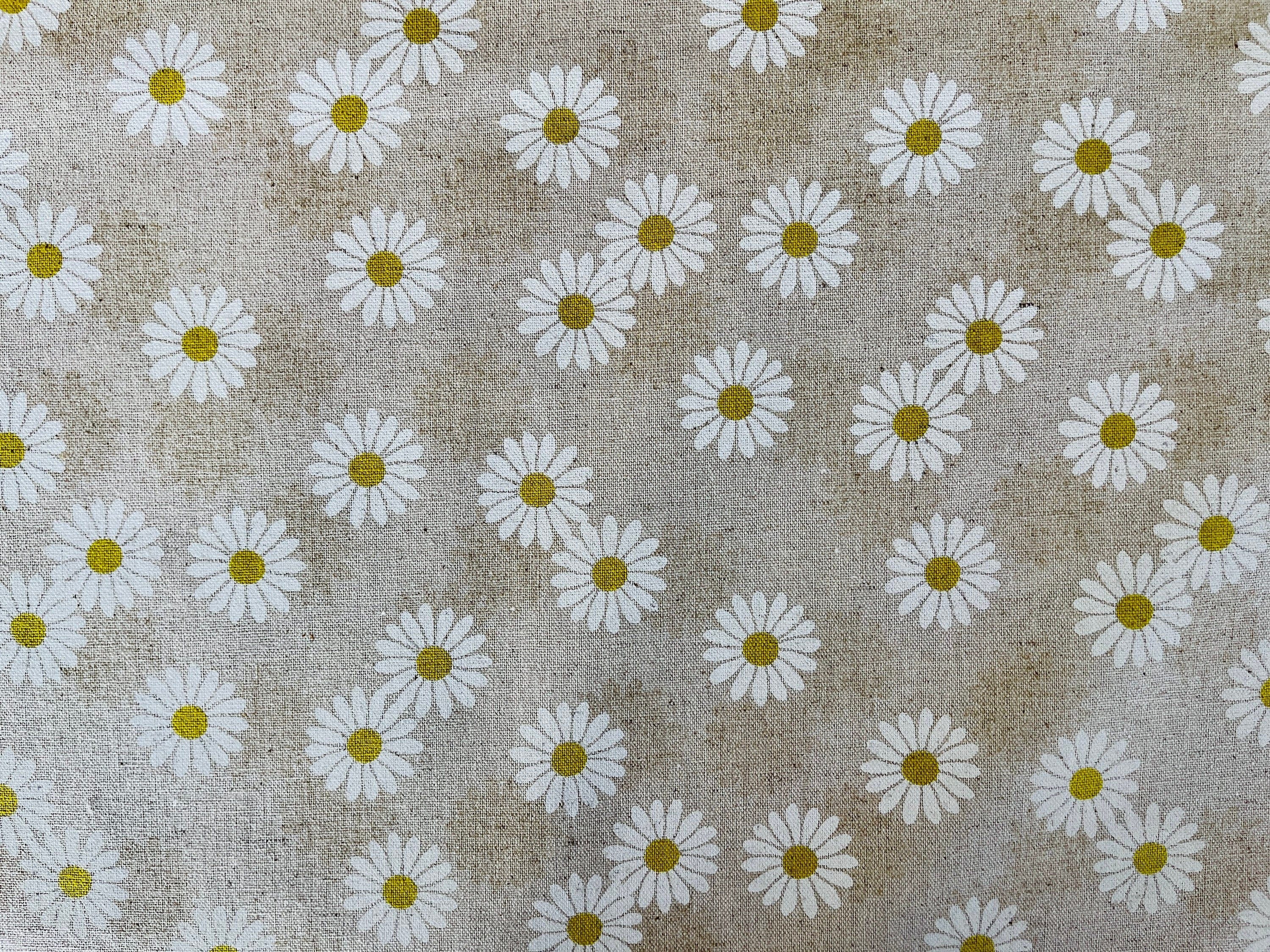 Daisy - Daisy Fabric - Cosmo - Japanese Textile - Cotton Linen Canvas - Printed Canvas - AP-21703-1A