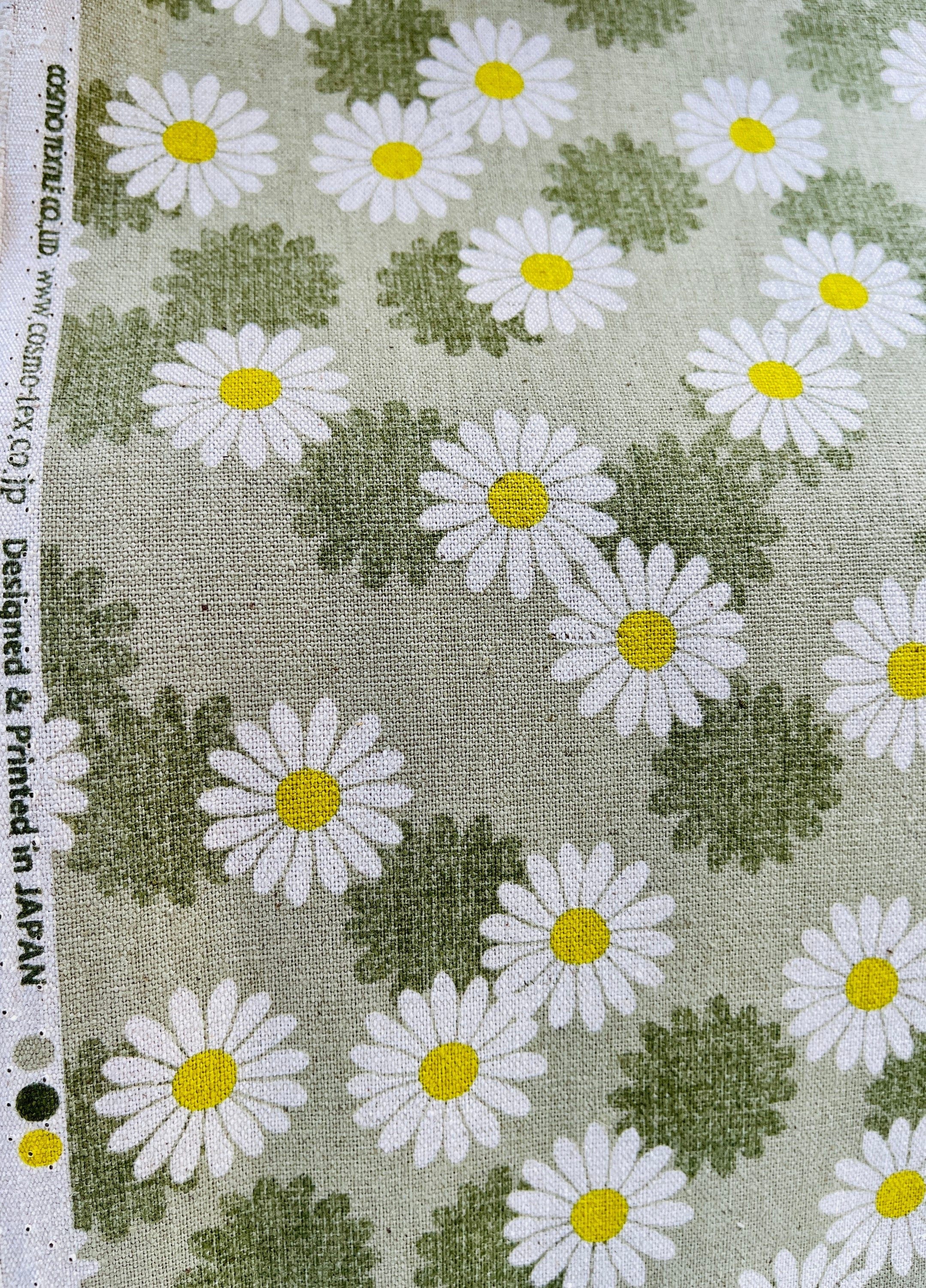 Daisy - Daisy Canvas - Cosmo - Japanese Textile - Cotton Linen Fabric - Printed Canvas - AP-21703-1C