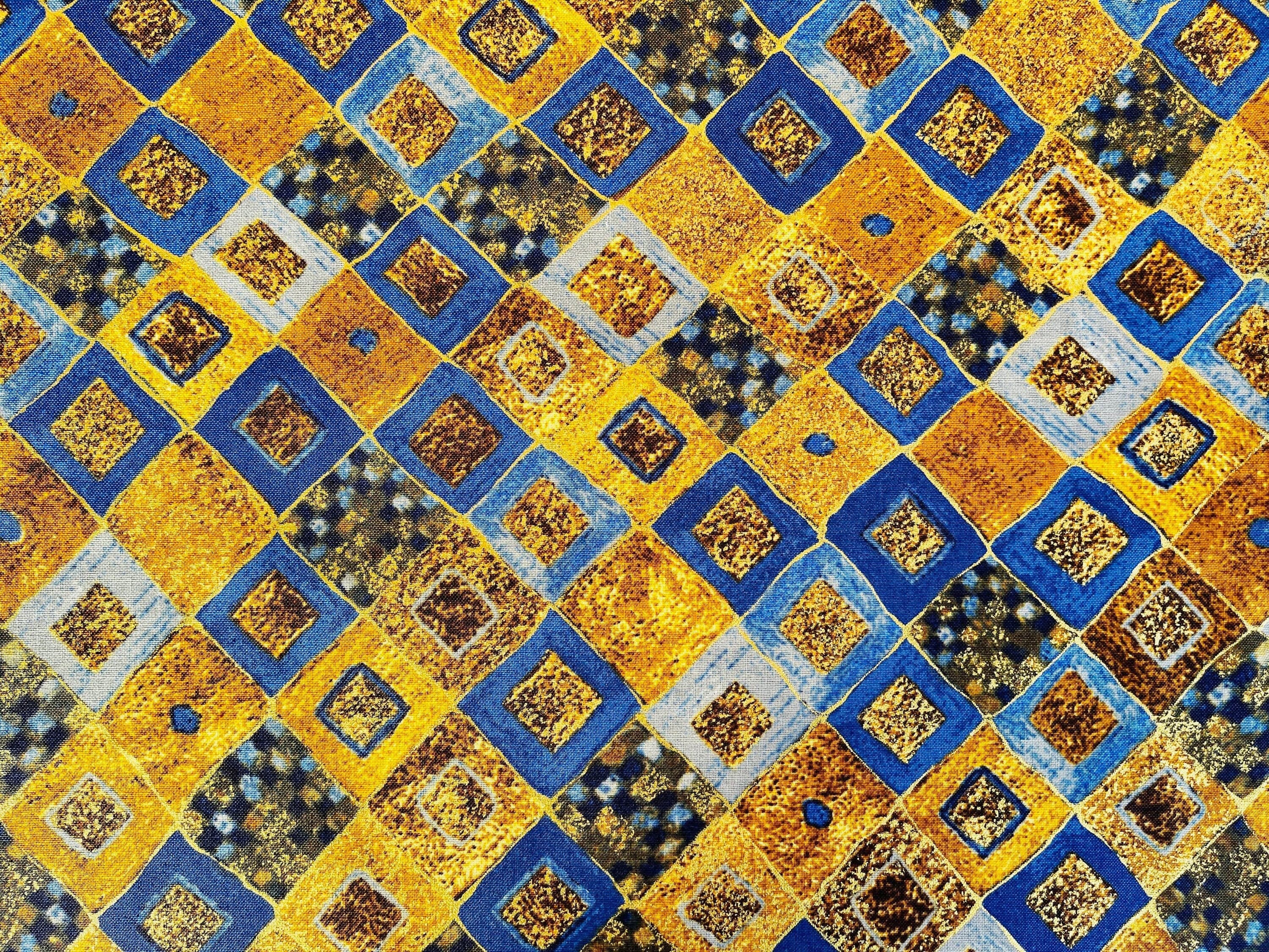 Gustav Klimt - Cobalt - Robert Kaufman - Quilting Cotton Fabric - G1220020