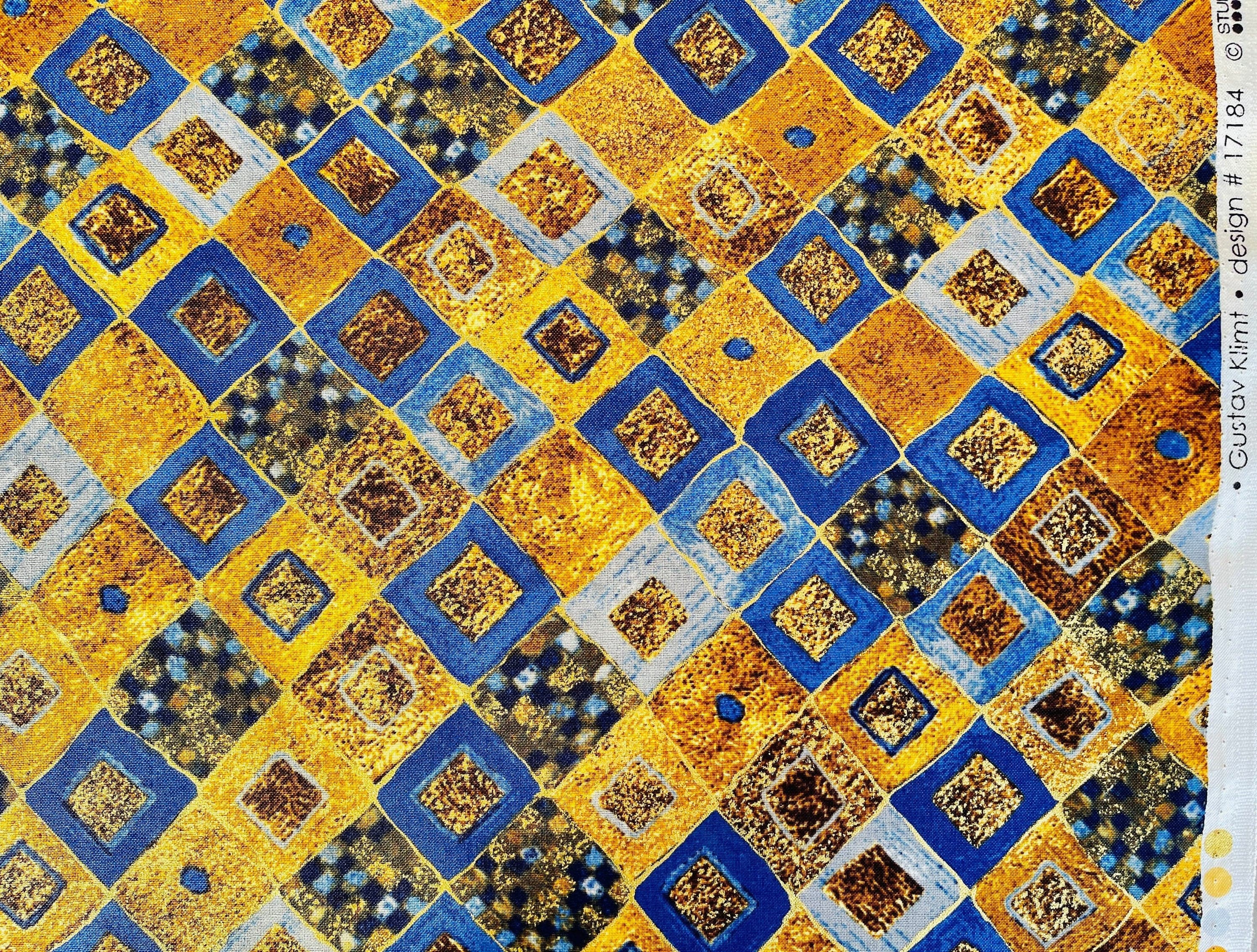 Gustav Klimt - Cobalt - Robert Kaufman - Quilting Cotton Fabric - G1220020