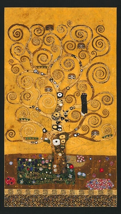 Gustav Klimt - Tree of Life - Gold - Robert Kaufman - Quilting Cotton Panel - G1220003