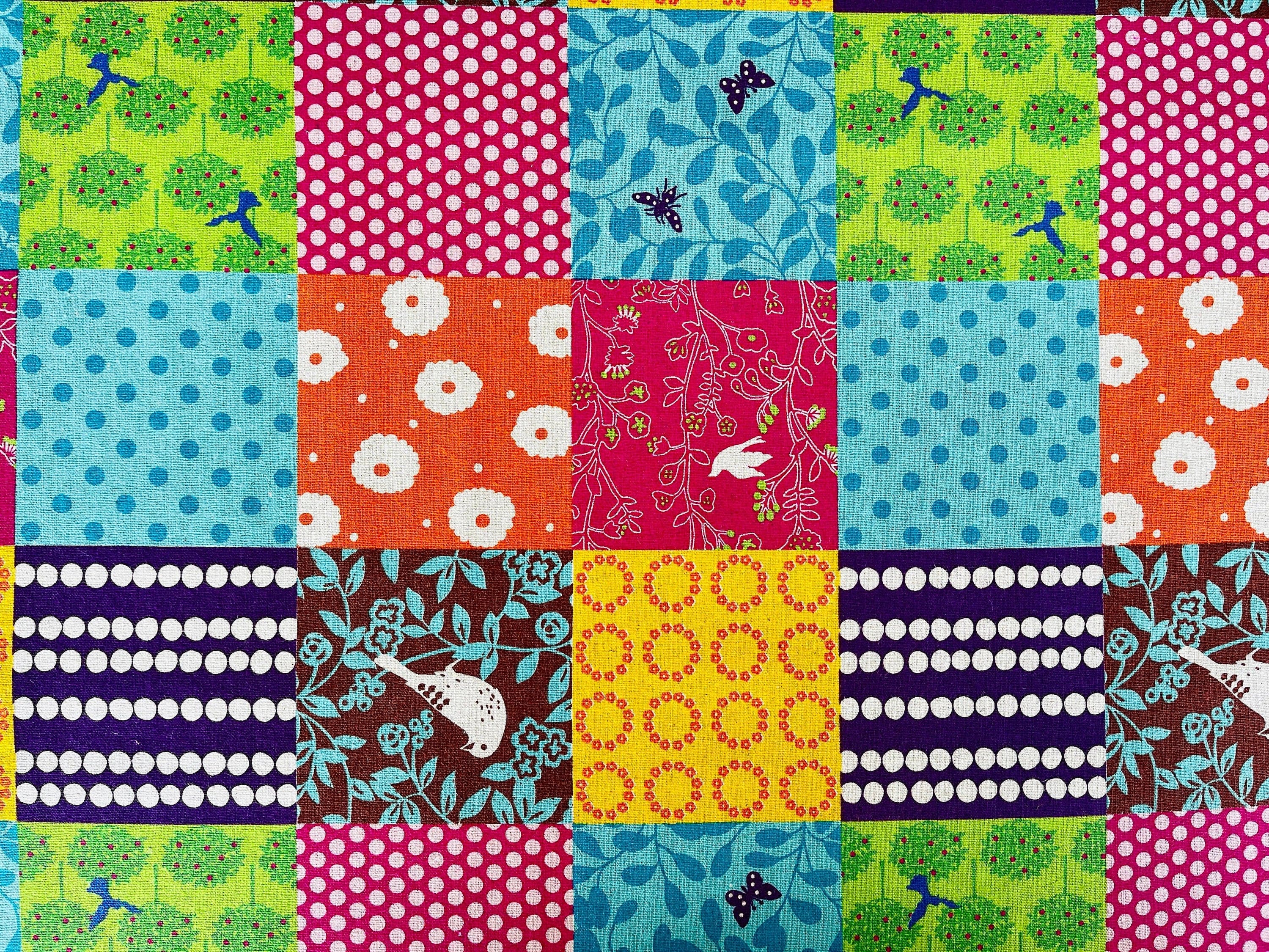 Bird-Bird Fabric-Japanese Fabric- Kokka- Echino- Lightweight Canvas-EKX-9001