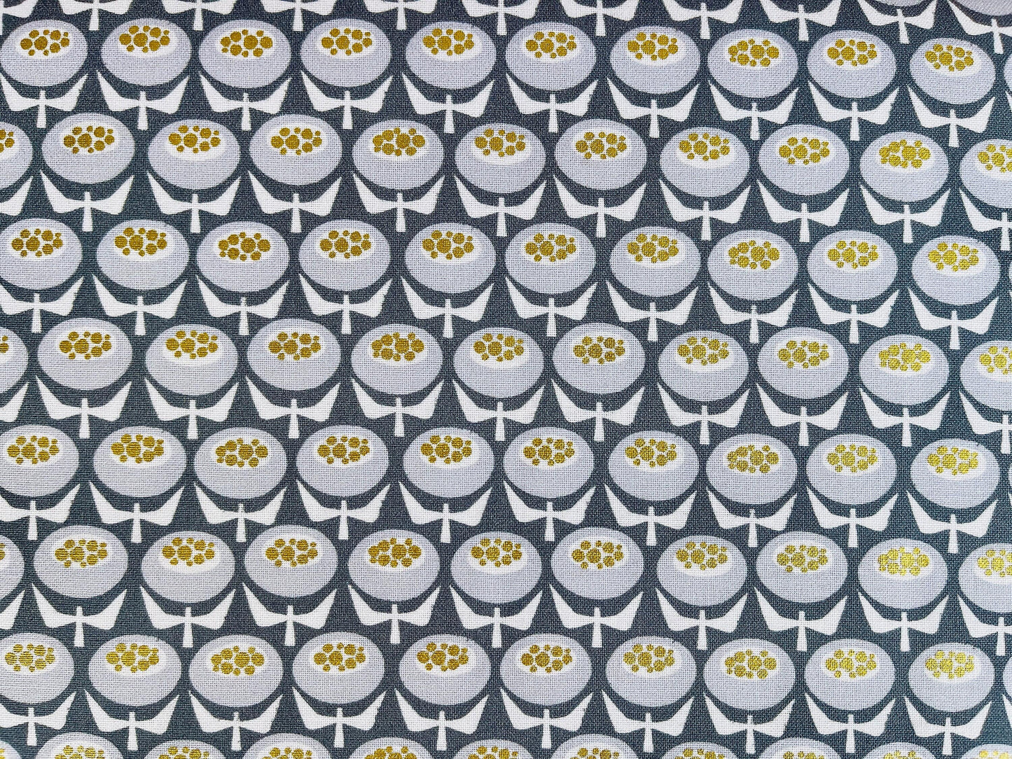 Sweet Floral Scent-Buttercup-Gray Skies Metallic Fabric-Loes Van Oosten-Cotton+Steel-LV804-GS4M