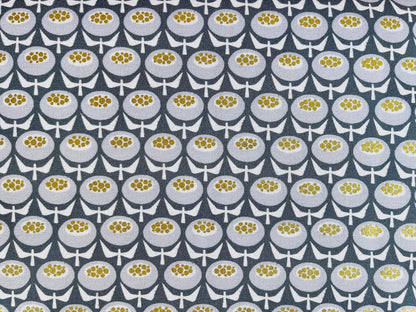 Sweet Floral Scent-Buttercup-Gray Skies Metallic Fabric-Loes Van Oosten-Cotton+Steel-LV804-GS4M