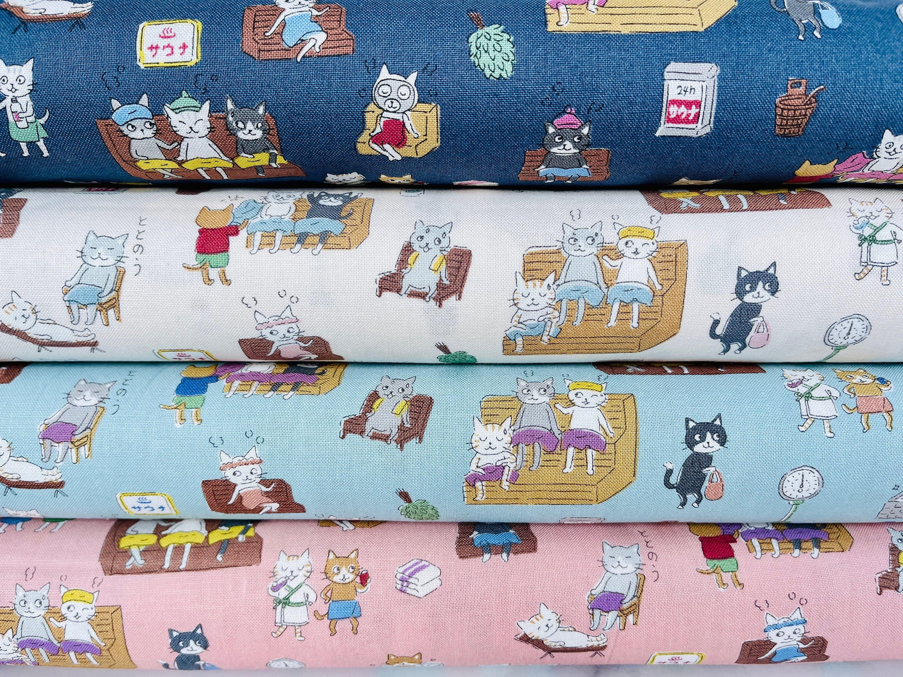 Cat-Cat Fabric-Funny Cats-Kokka Fabric-Japanese fabric