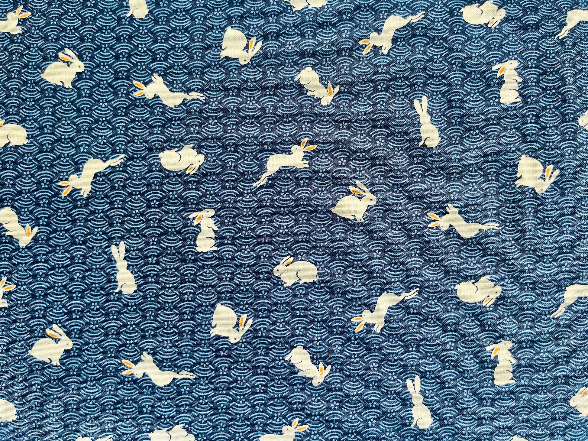 In The Woods-Playful Hare-Green Unbleached Fabric-Loes Van Oosten